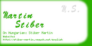 martin stiber business card